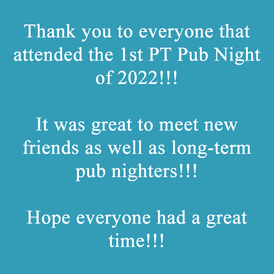 PT Pub Night Thank You