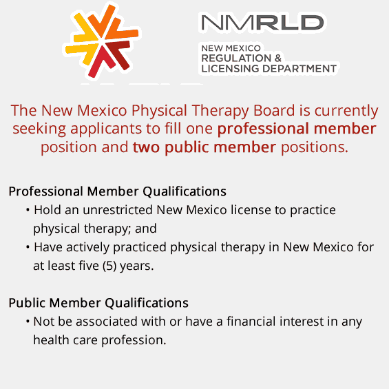 New Mexico Physical Therapy Board Applicants